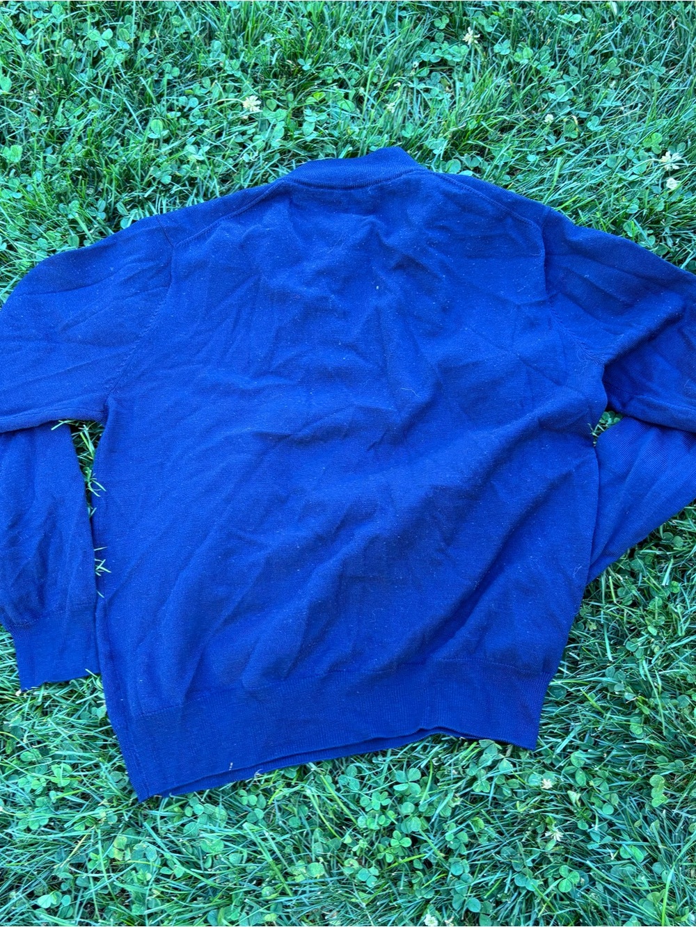 Peter Millar Men's Quarter-Zip Sweater Blue - Picture 5 of 6
